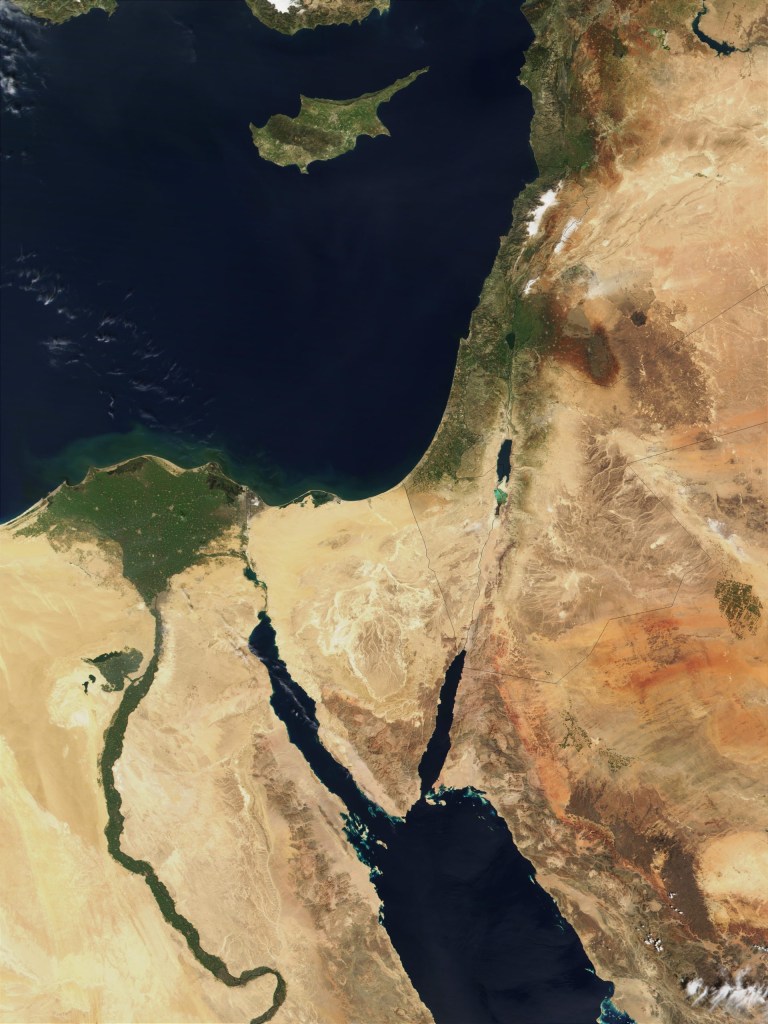 A true-color image of the Middle East acquired by MODIS. Credit: Jacques Descloitres, MODIS Land Rapid Response Team, NASA/GSFC