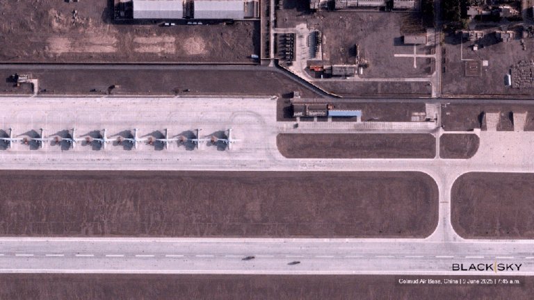 BlackSky_Gen-3_Unit_2_First_Light_-_Golmud_Air_Base_Vehicle_Movement_9_June_2025_0745hrs.gif