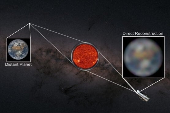 Artist's depiction of how the SGL telescope would work. Credit - Alexander Madurowicz