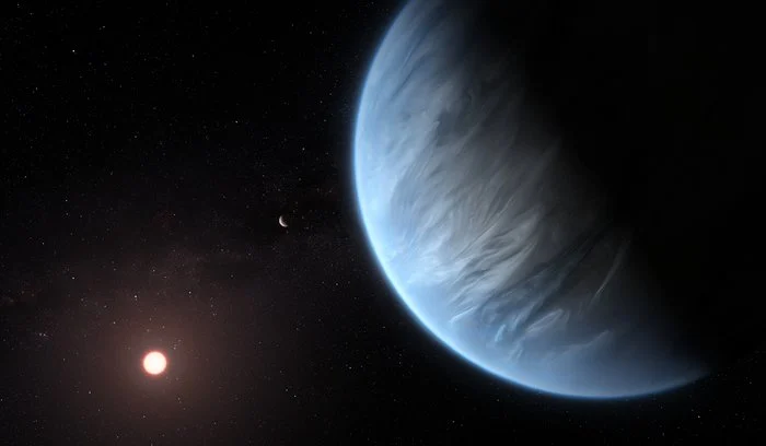 Artist's conception of exoplanet K2-18 b. Credit - ESA/Hubble, M. Kornmesser