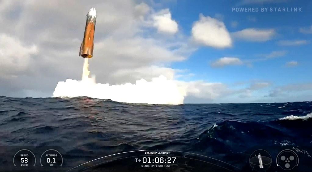 Starship splashdown