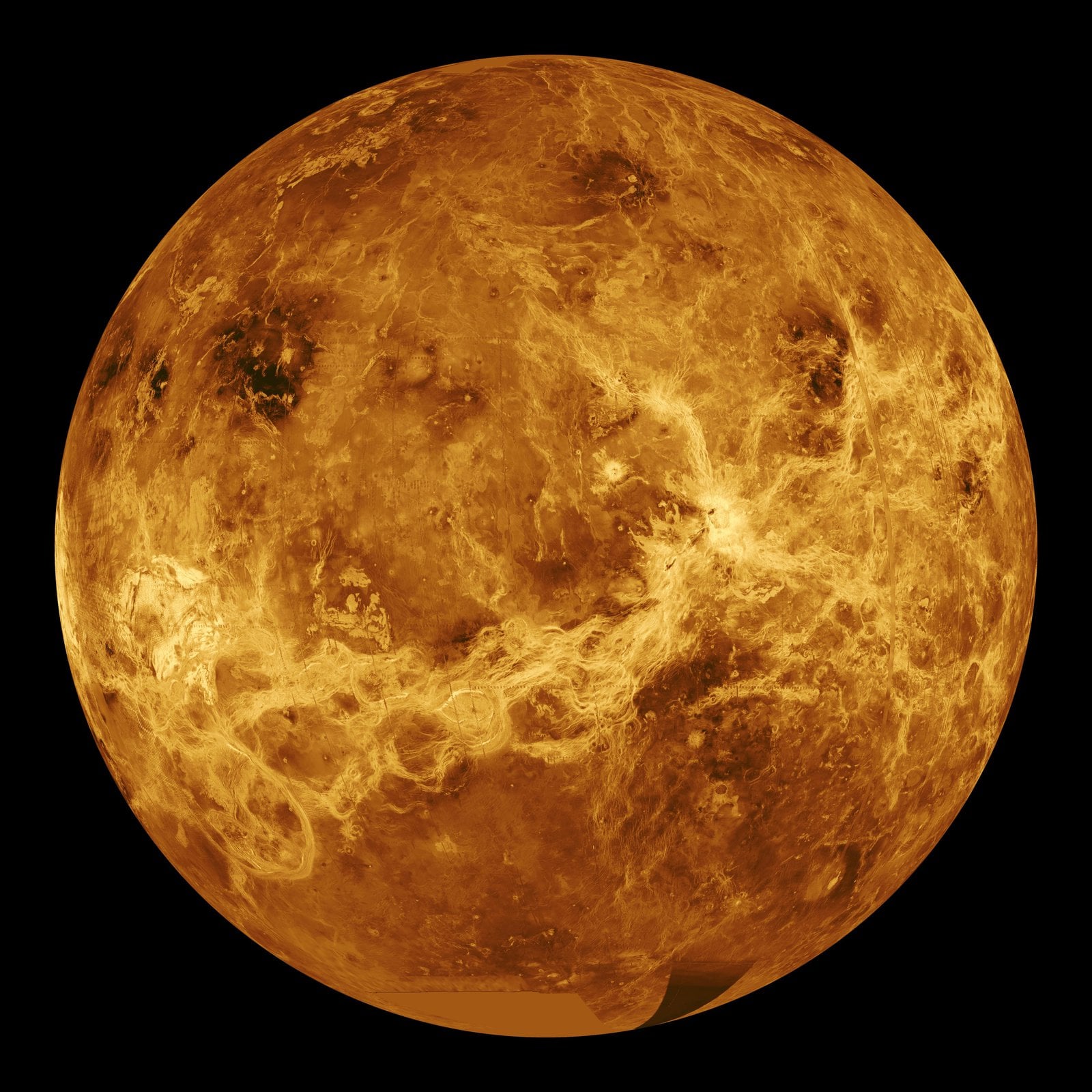 Global surface view of Venus. Credit - NASA / JPL