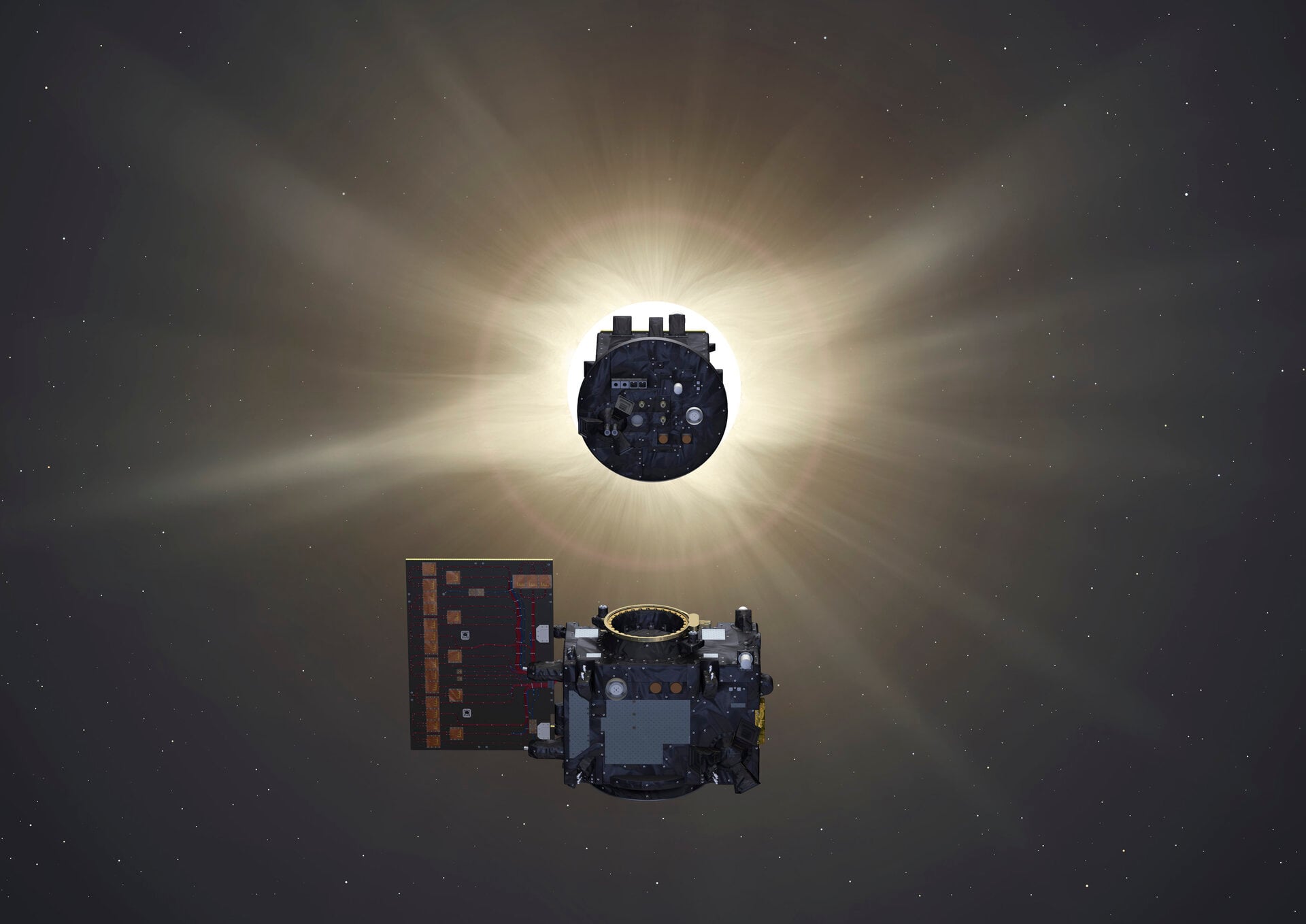 An artist's conception of Proba-3 in space. Credit: ESA/MediaLab.