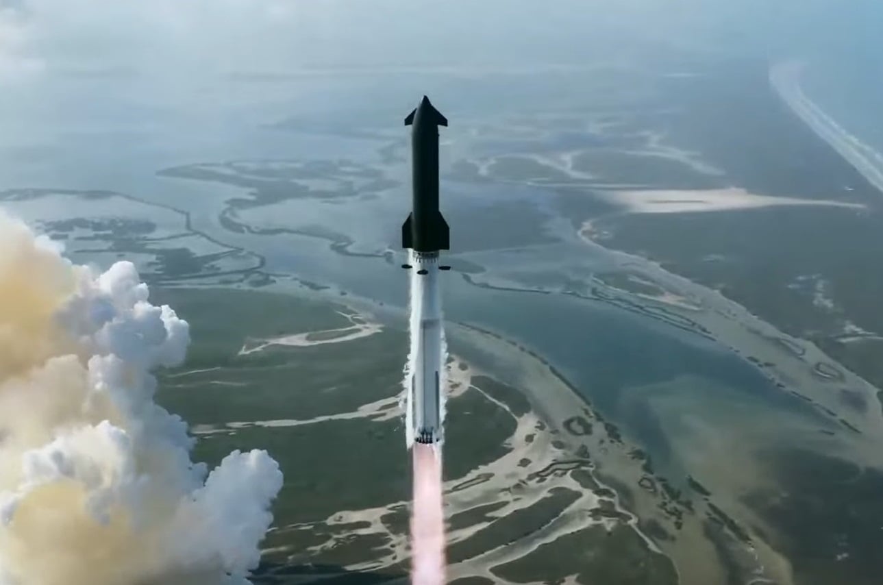 SpaceX's Starship V3 rocket rises from its Texas launch pad. (SpaceX via X)