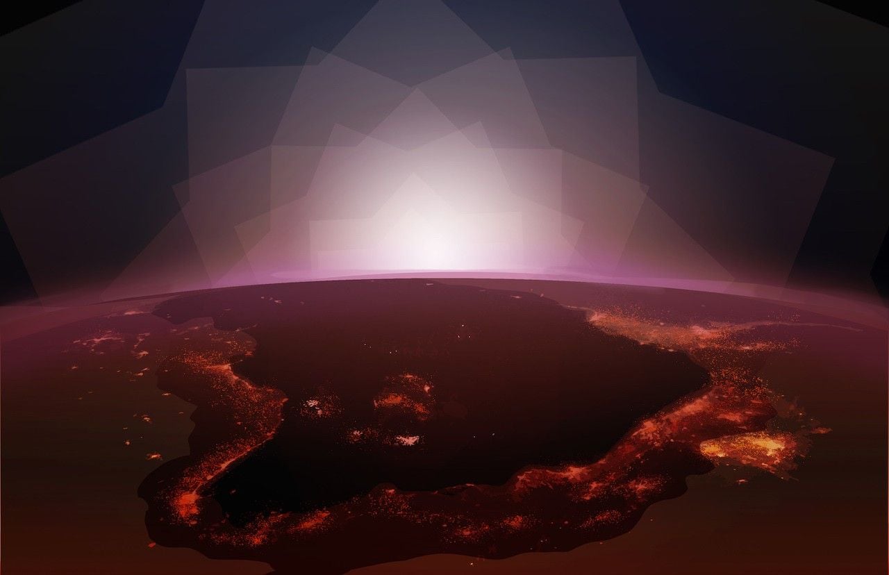 This illustration shows a hypothetical distant planet inhabited by a technological civilization, with “city lights” visible on the darkened surface. Credit: NASA/JPL-Caltech/Lizbeth B. De La Torre