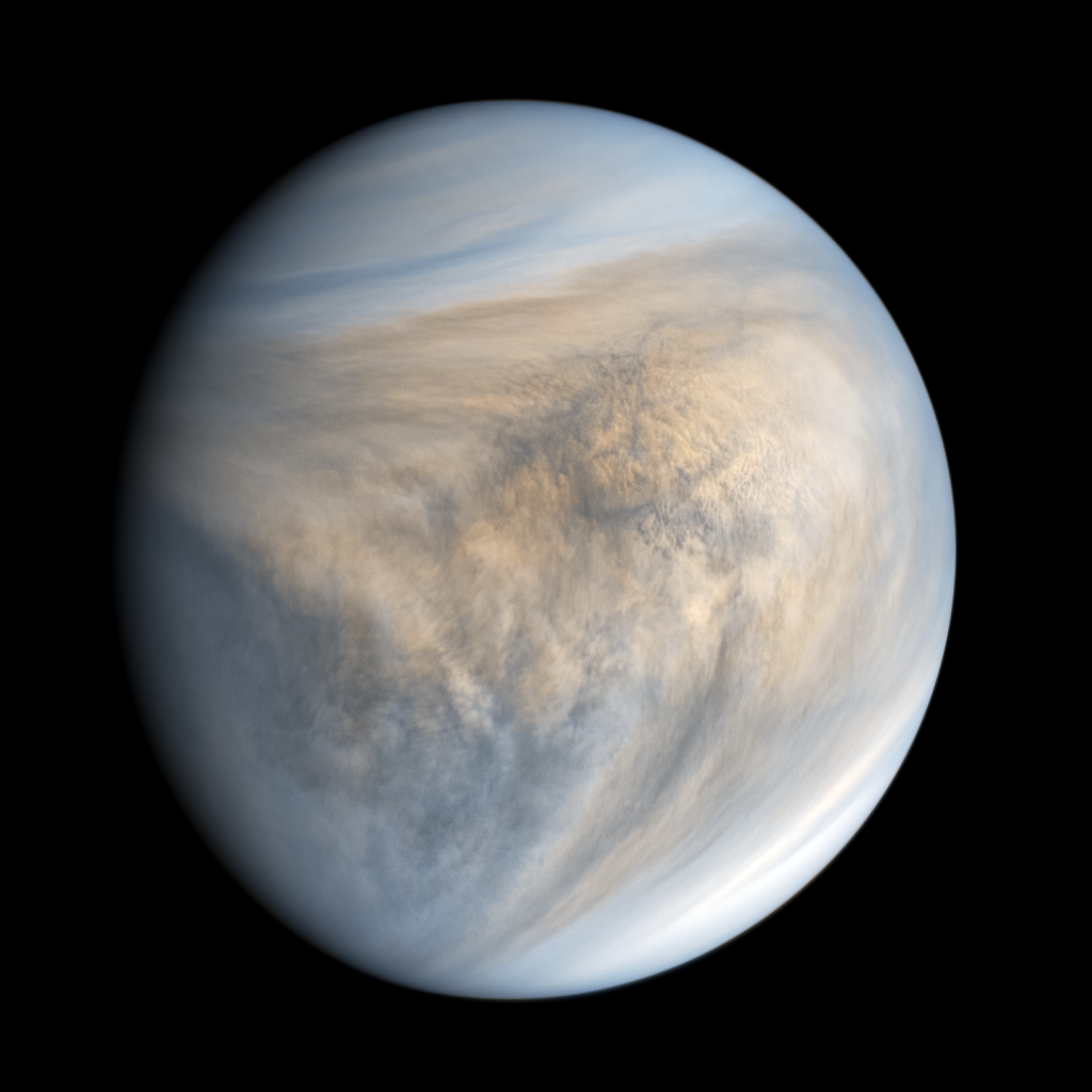 Cloud structure of the Venusian atmosphere, made visible through ultraviolet imaging (Credit : Kevin M Gill)