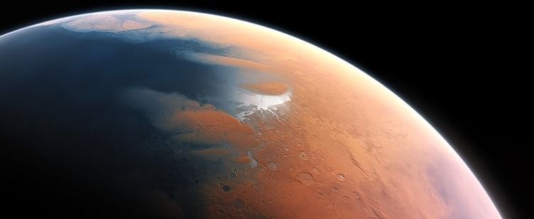 Artist's illustration of Mars approximately four billion years ago. (Credit: ESO/M. Kornmesser)