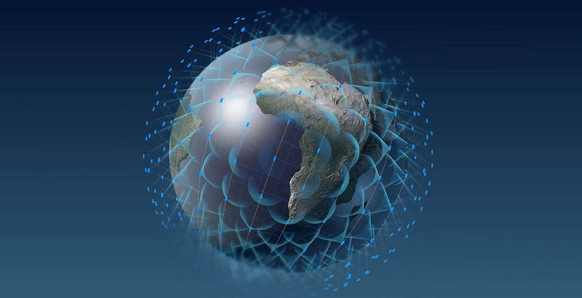 Scientists say Earth's growing web of satellites is vulnerable to meteor storms. (OneWeb Illustration)
