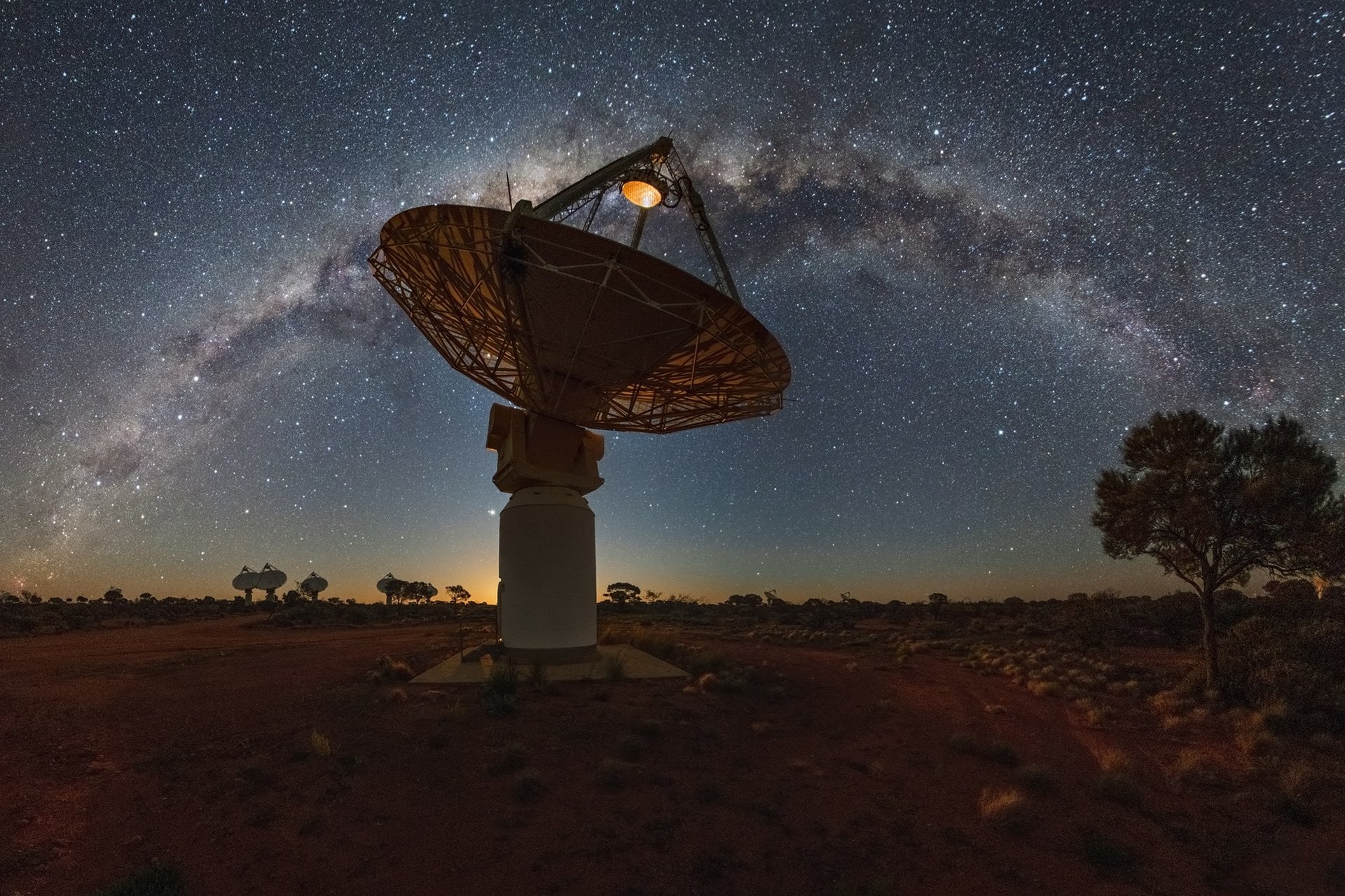 CSIRO's ASKAP radio telescope under the Milky Way ©  CSIRO/A. Cherney