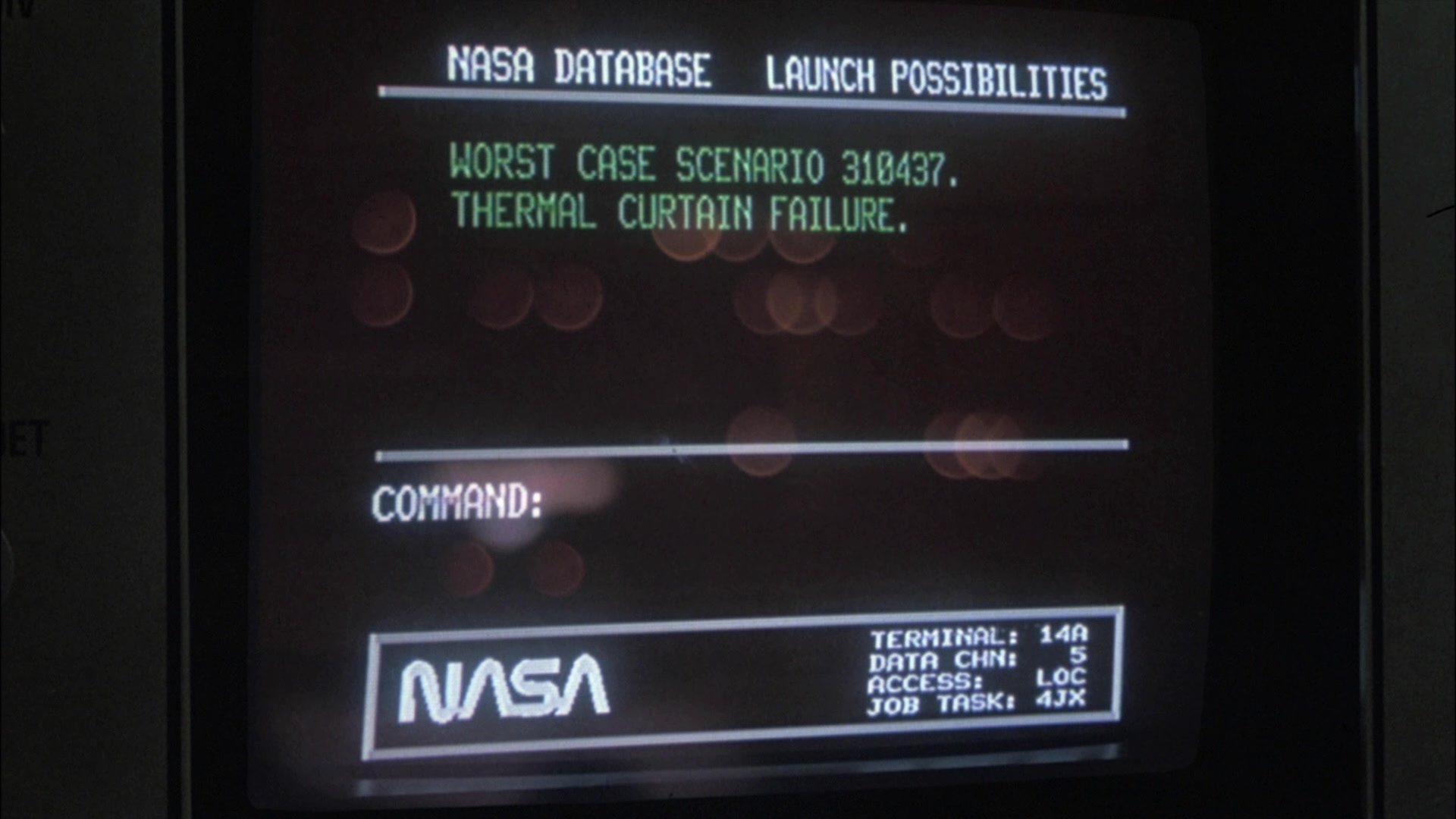 Screenshot from the 1986 space movie SpaceCamp.