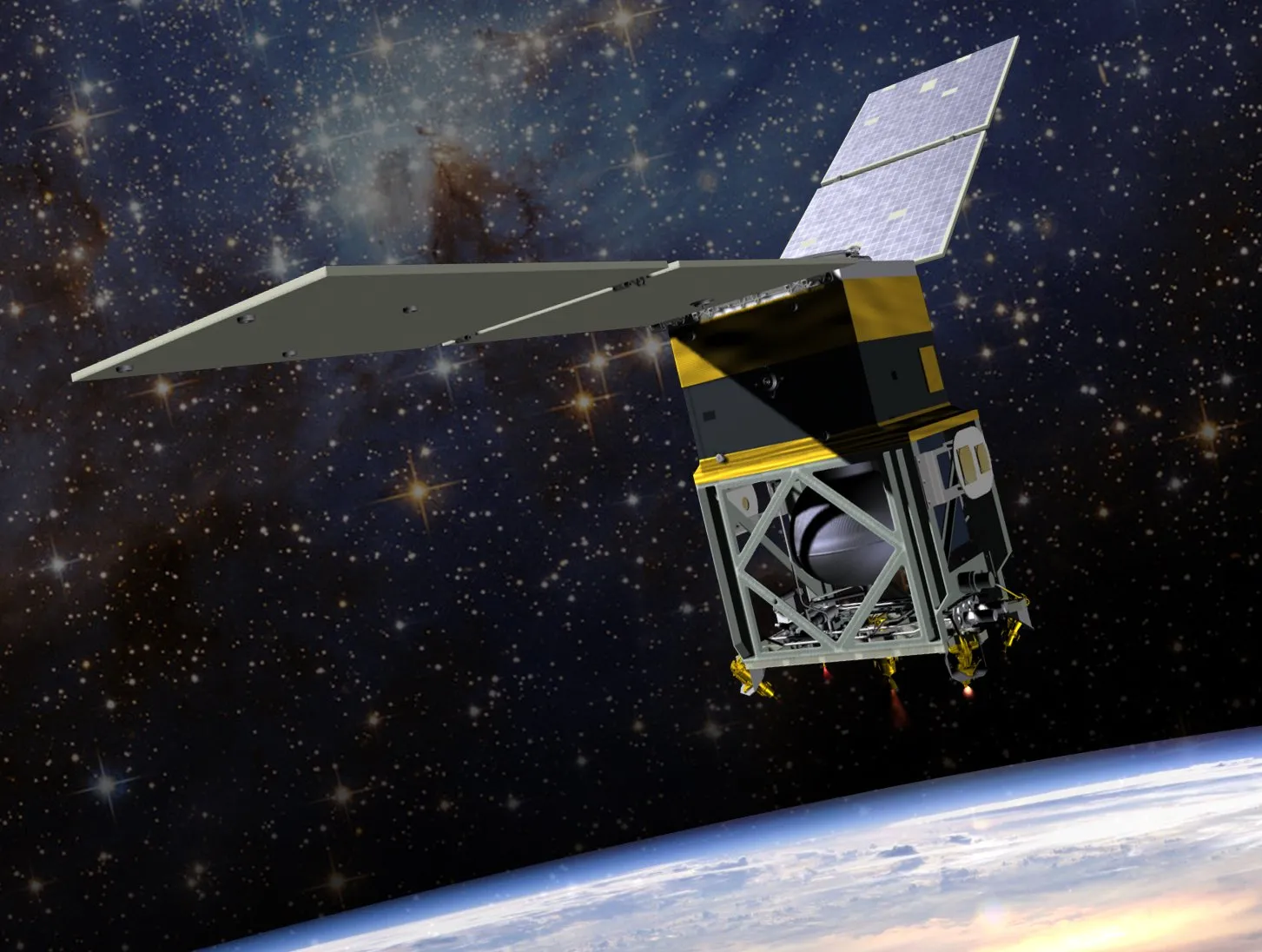 Artist's conception of the GPIM mission. Credit - NASA