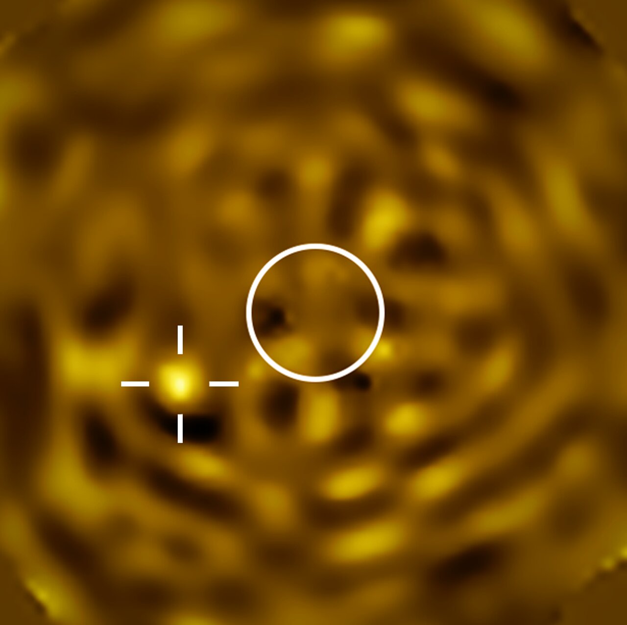 The clearest image ever of what likely is Betelgeuse B, a star orbiting Betelgeuse