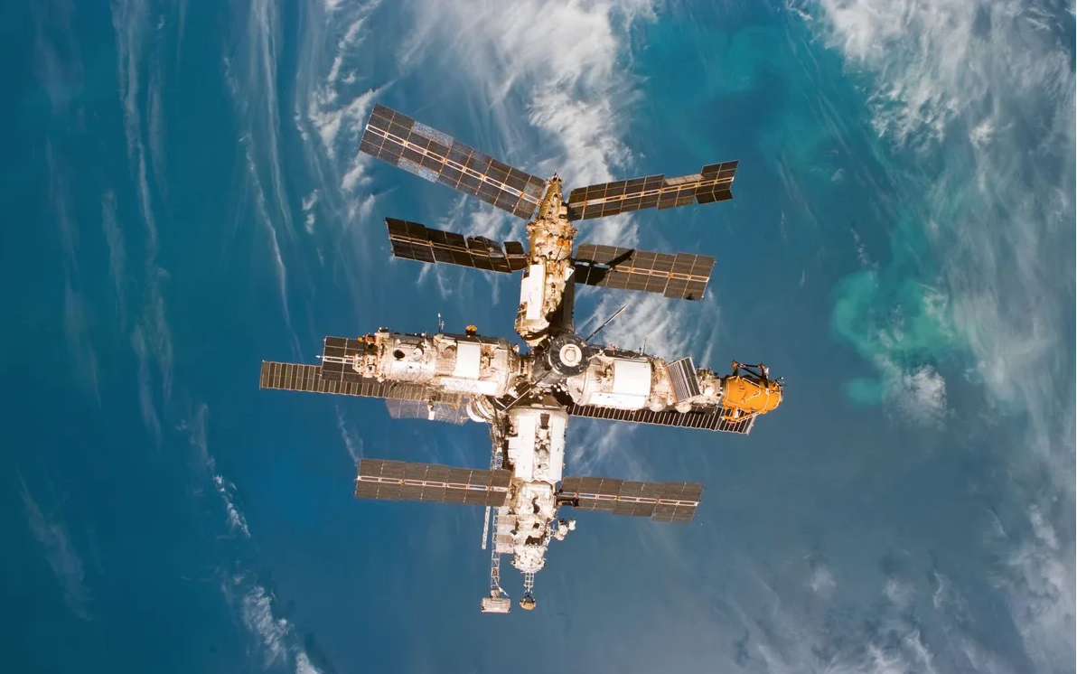 a Russian space station in orbit