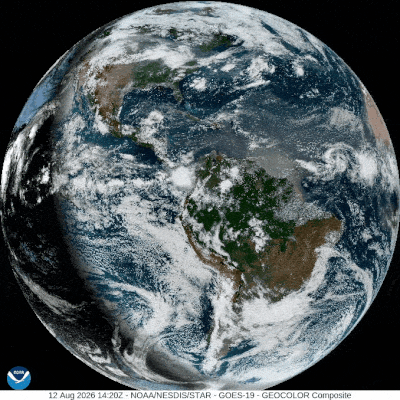GOES-19's view of the shadow of the Moon on August 12th. Credit: NOAA.