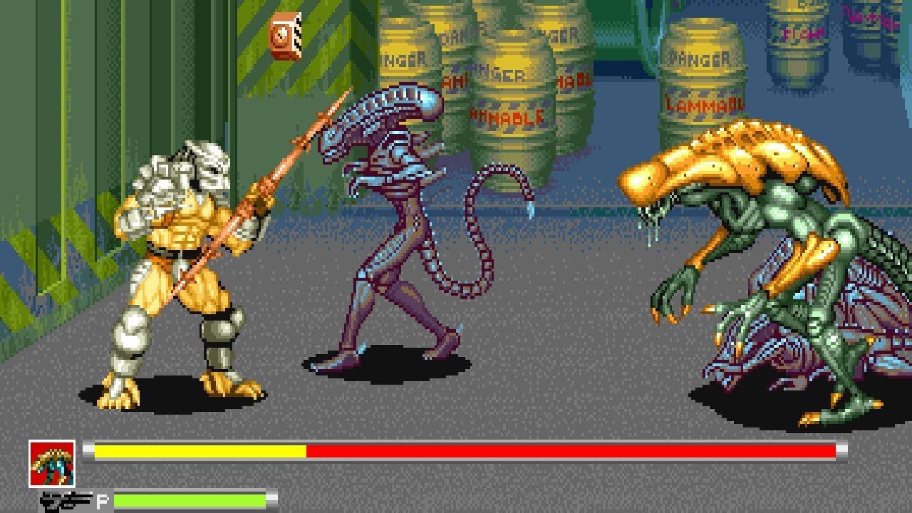 Screenshot from the Capcom beat em up "Alien vs. Predator"
