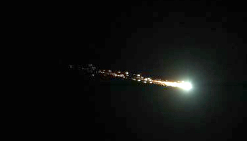This image shows a fireball over California on Oct. 17, 2012.
