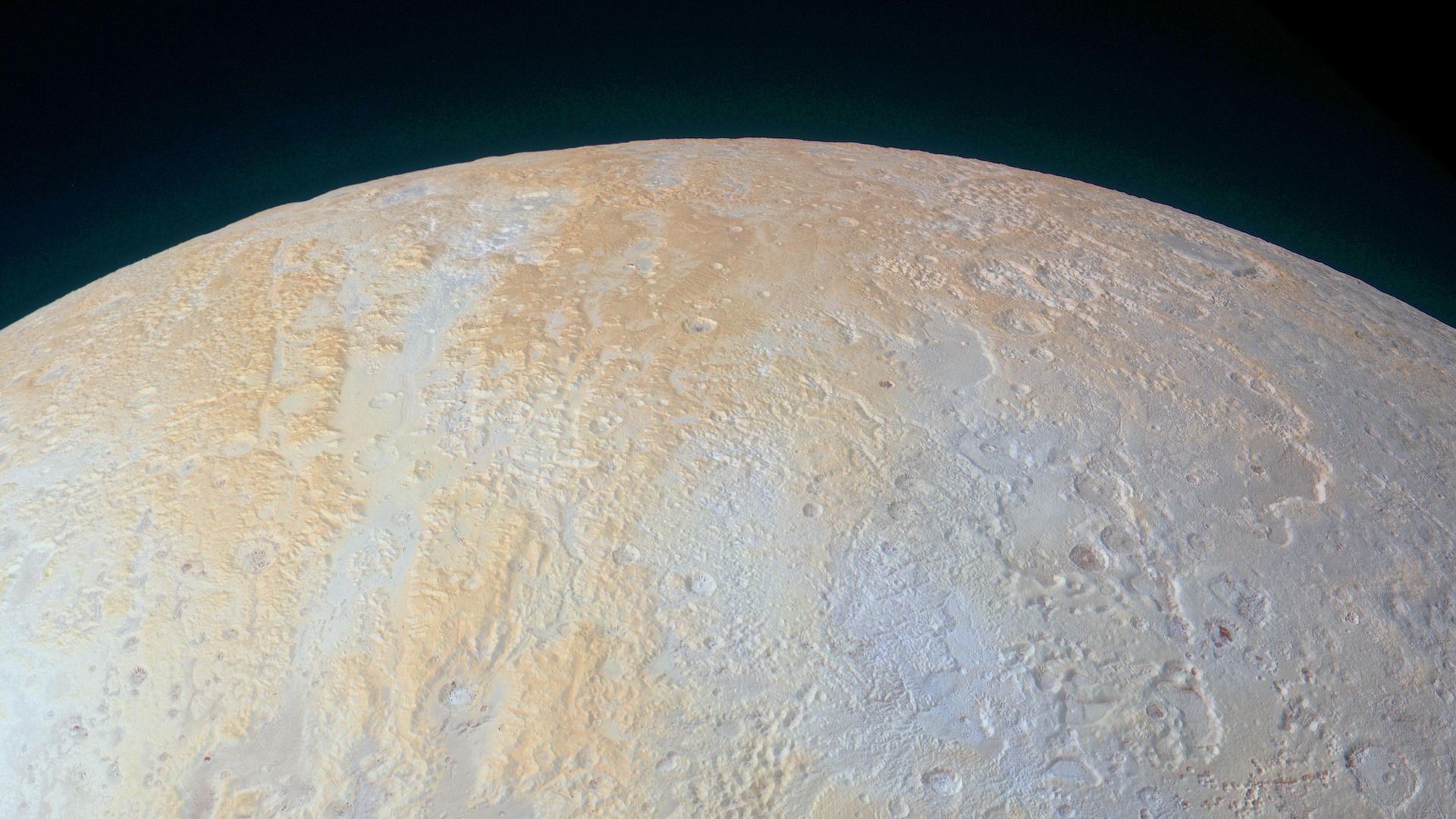 A view of a white world with ridges.