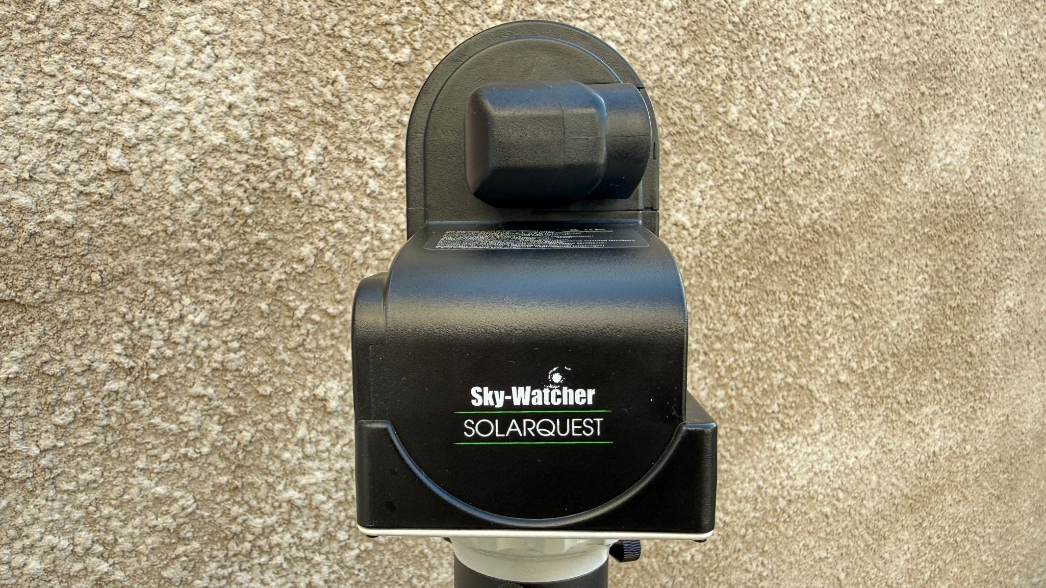 The Sky-Watcher SolarQuest solar telescope mount, showing the Sky-Watcher SolarQuest logo.