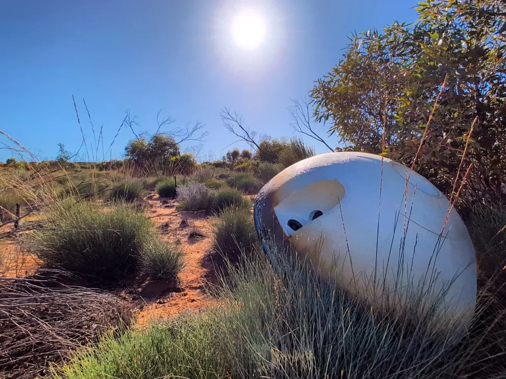 The capsule from Varda Space Industries’ W-6 mission after landing the Koonibba Test Range in South Australia in May. Credit: Southern Launch