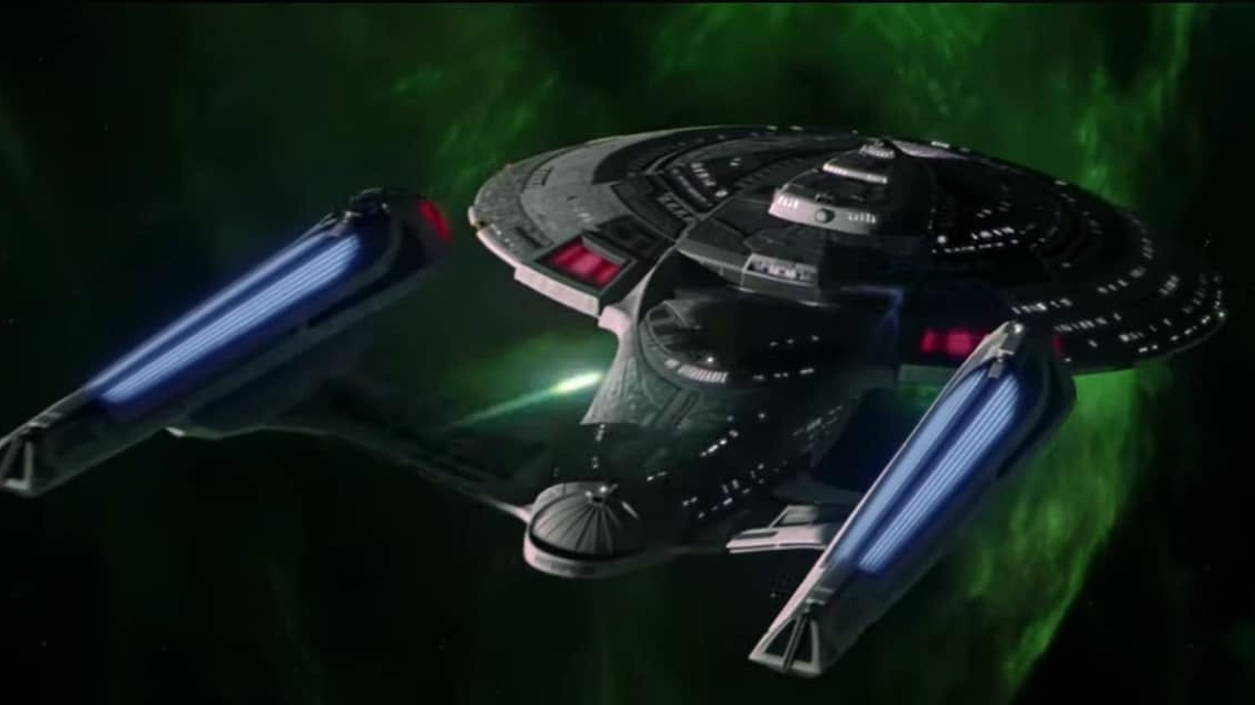 Sovereign-class starship, registry NCC-1701-E, commanded by Jean-Luc Picard. Enterprise-E appeared in the films Star Trek: First Contact, Star Trek: Insurrection, and Star Trek Nemesis.