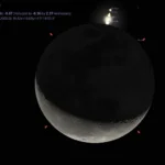 The reappearance of Jupiter from behind the Moon on October 6th. Credit: Stellarium.