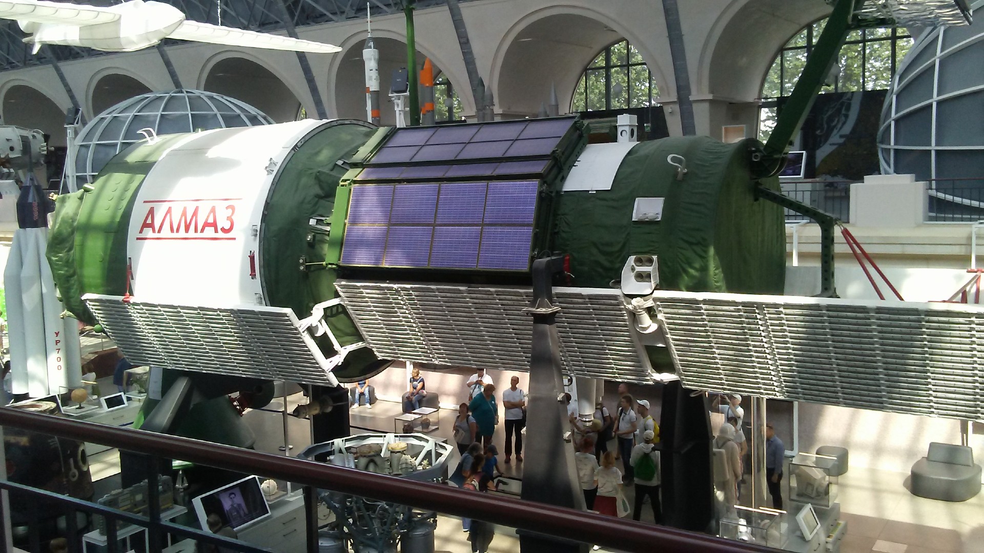 a large metal cylinder displayed in a museum