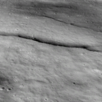 Lobate scarps on the moon.