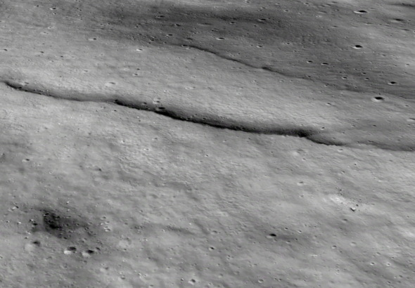Lobate scarps on the moon.
