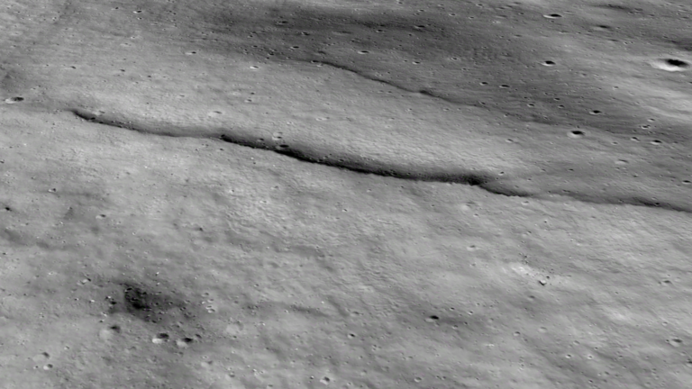 Lobate scarps on the moon.