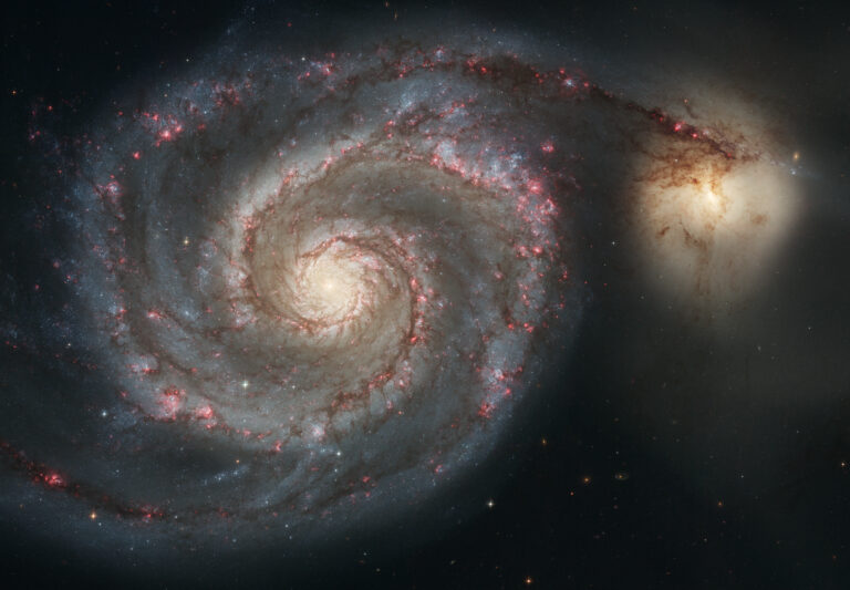 Spiral galaxy M51 (NGC 5194), The Whirlpool Galaxy, displays its long arms