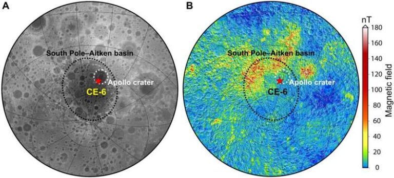 Map of lunar magnetic anomalies. Credit - Li Long